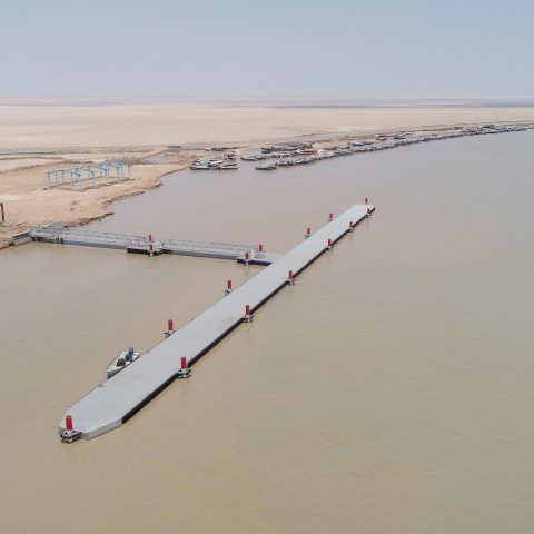 Superior and construction supervision on floating pier and supportive facilities construction of Abu Khozair Estuary
